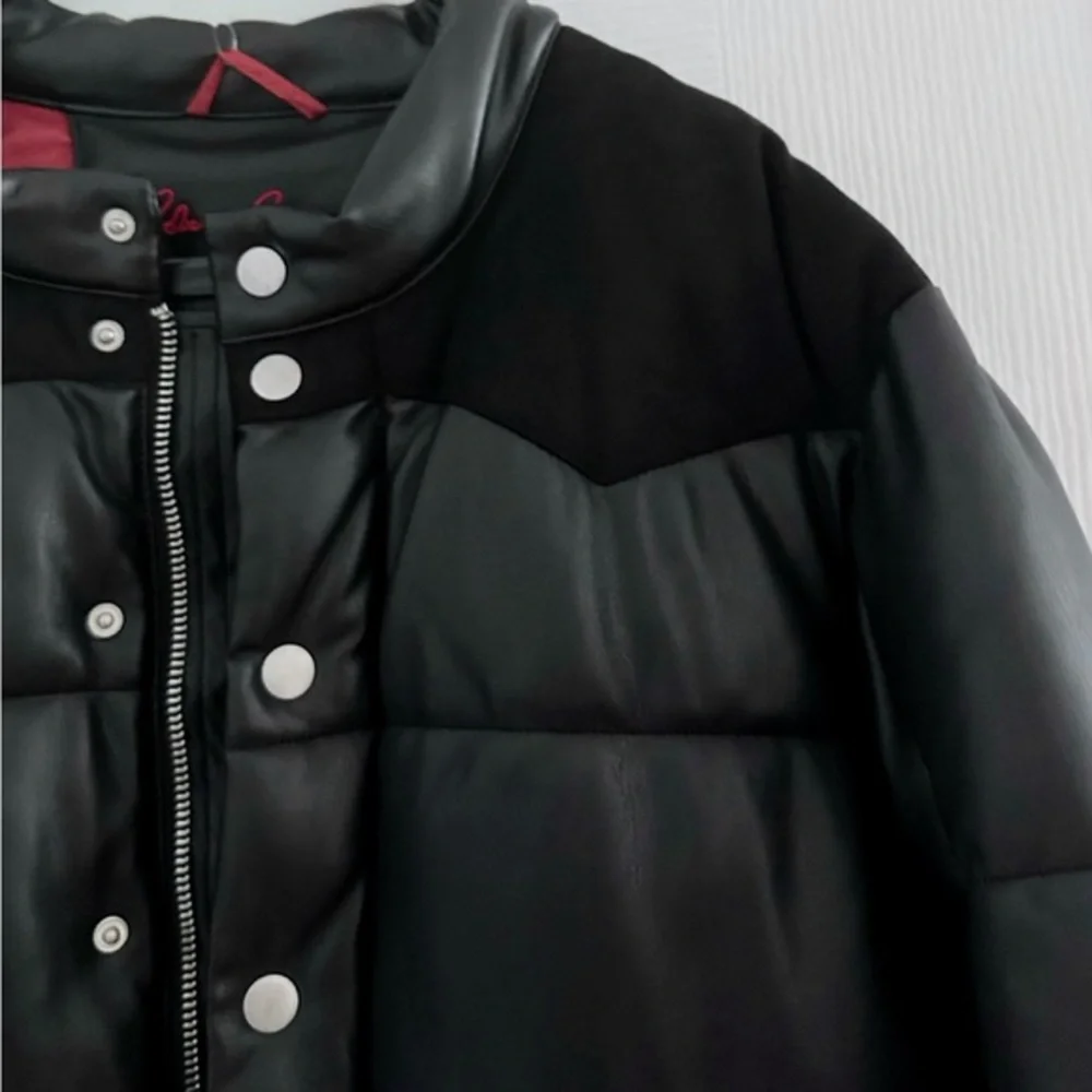NWT ROBERT GRAHAM MEN’S‎ PUFFER JACKET FAUX LEATHER/SUEDE COAT BLACK INSULATED